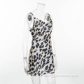 Stampa leopardo Short Spaghetti Cinger CodyCon Abiti senza schienale